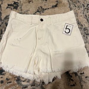 White high waisted shorts